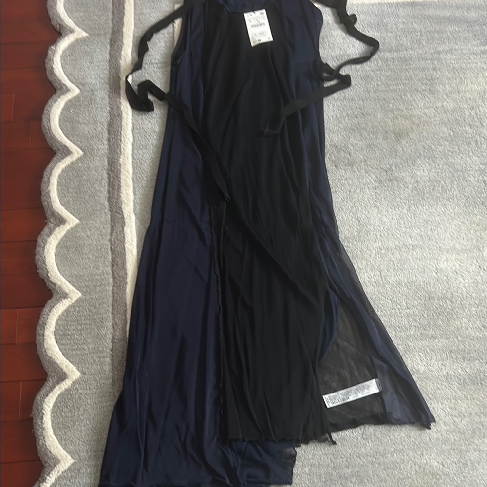 Zara Black and Navy Maxi Dress